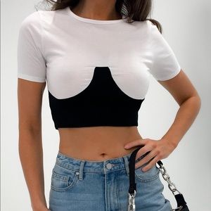 Missguided Contrast Corset Crop